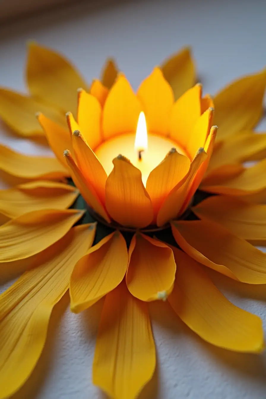14 sunflower wedding centerpieces ideas - sunflower petals centerpiece