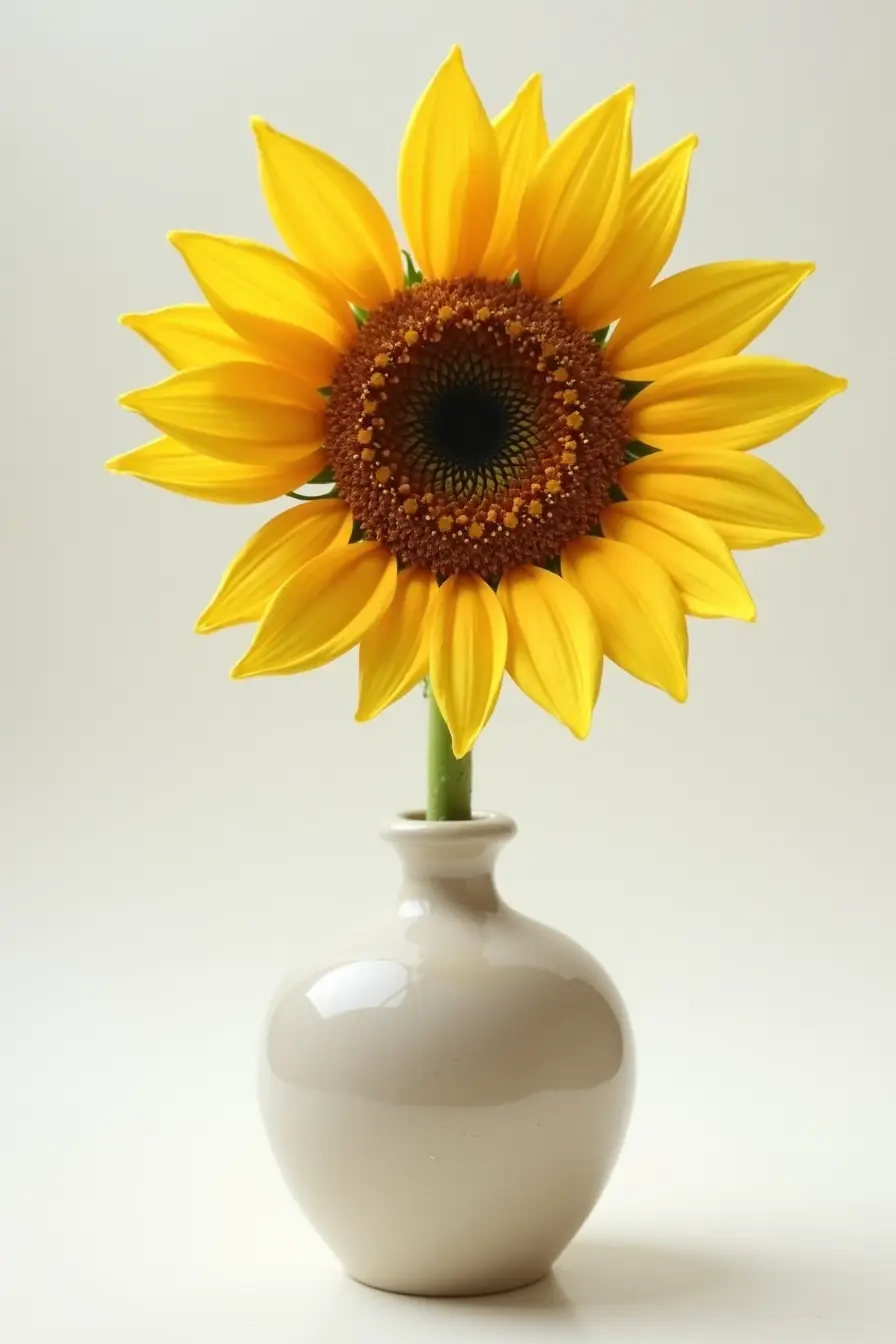 14 sunflower wedding centerpieces ideas - minimalistic sunflower centerpiece