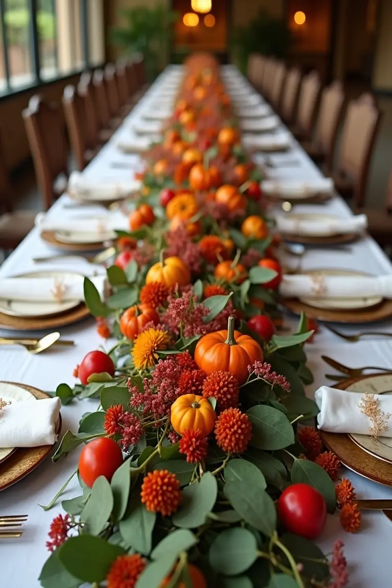 17 fall wedding table decor ideas - harvest-inspired table garlands