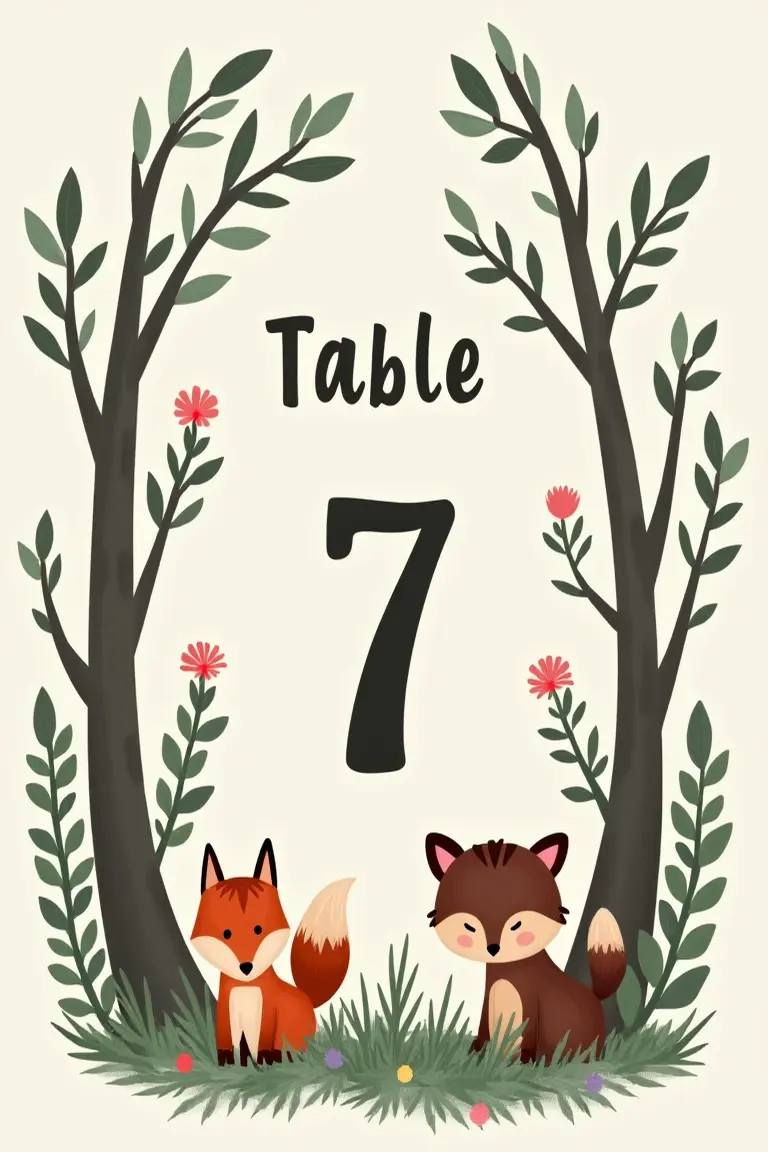 17 fall wedding table decor ideas - woodland-themed table numbers