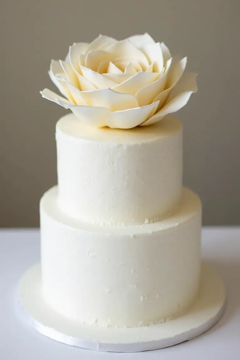 24 floral wedding cakes - simple wedding cake with rose