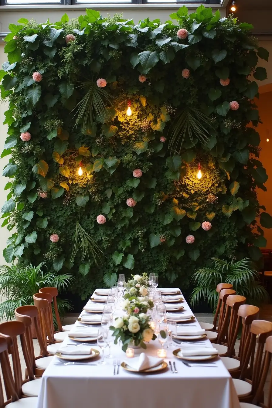 25 boho wedding decor ideas - boho wedding greenery wall