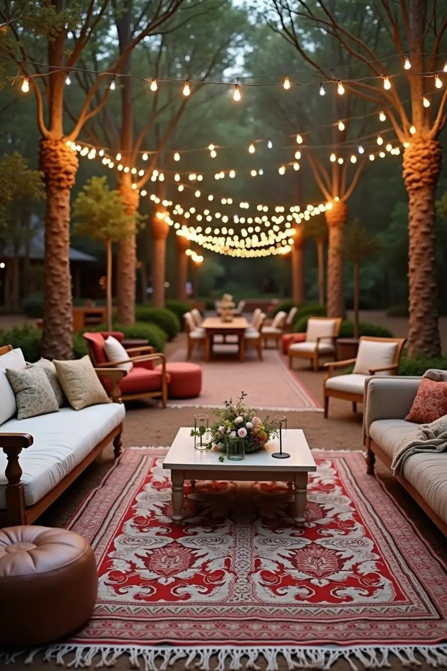 25 boho wedding decor ideas - vintage boho wedding reception area