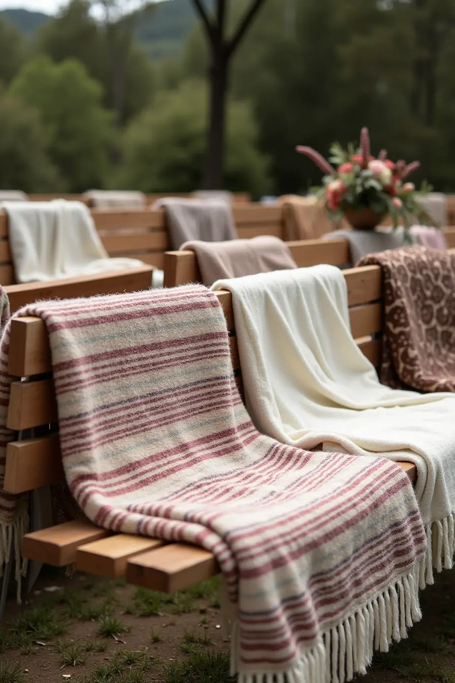 25 boho wedding decor ideas - bohemian wedding ceremony blankets