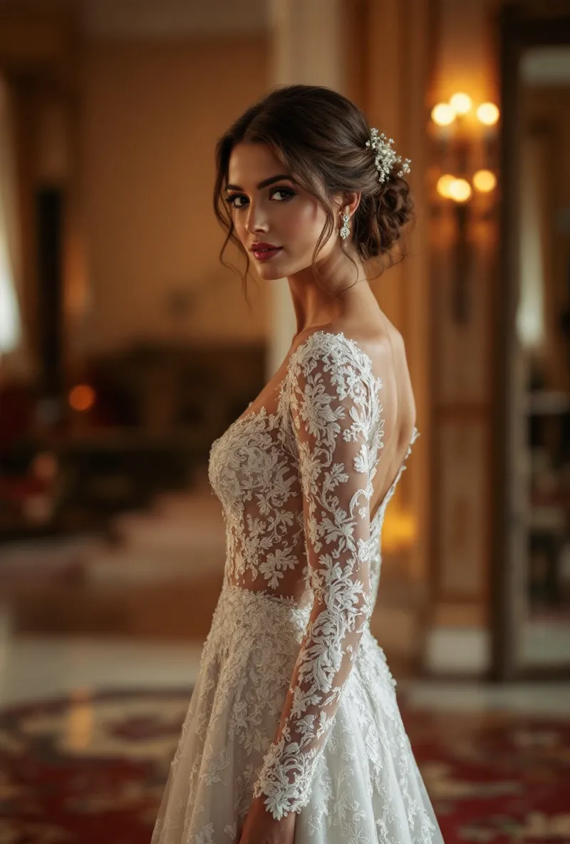 Classic Lace Sleeve Gowns