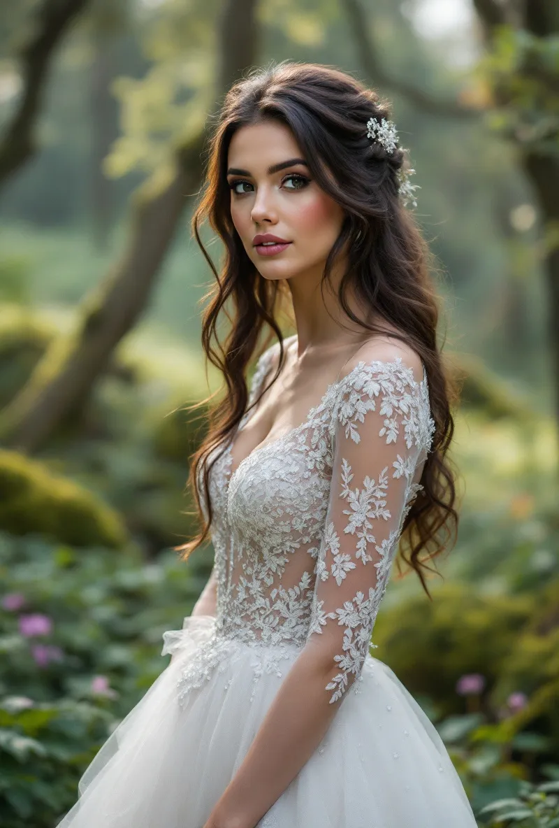 Illusion Sleeve Wedding Gowns