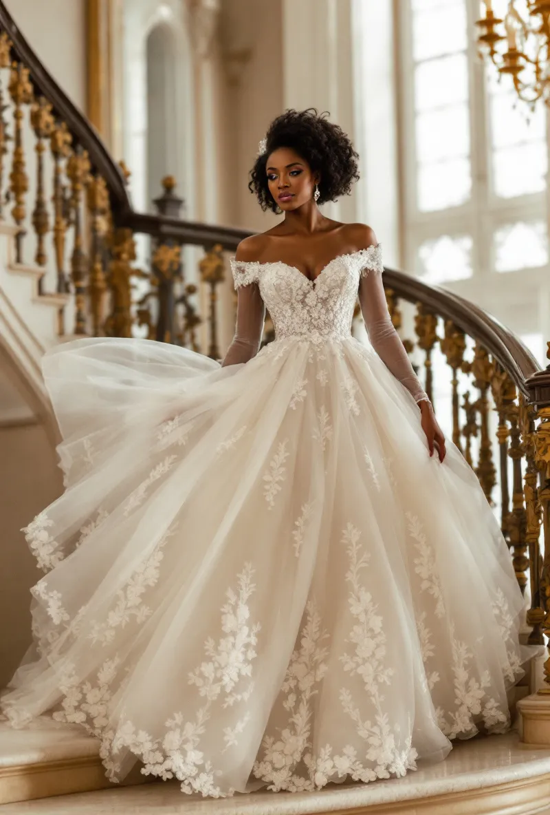 Ball Gown Silhouettes with Long Sleeves