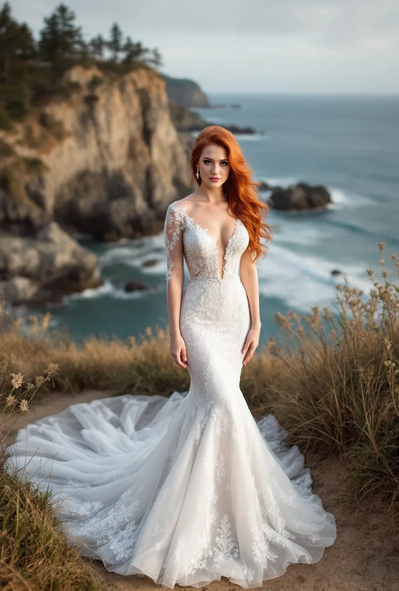 Mermaid Dresses with Lace Sleeves