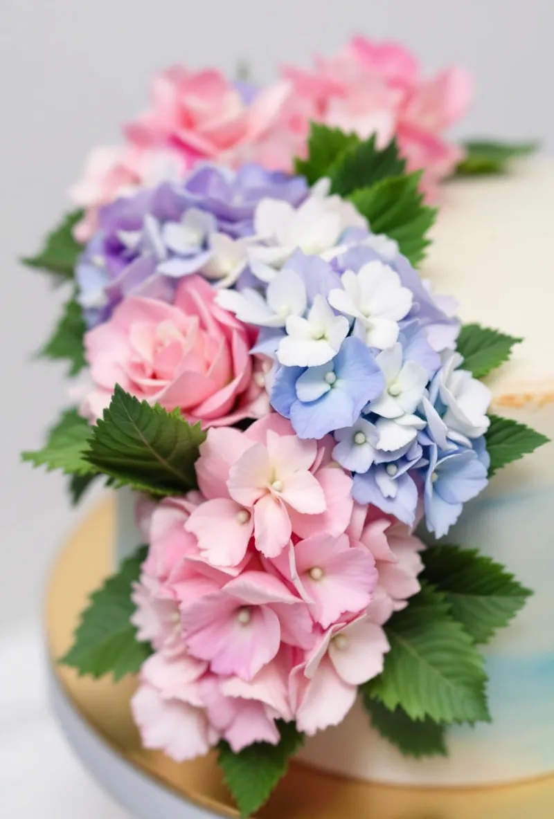 Pretty Hydrangea Cake