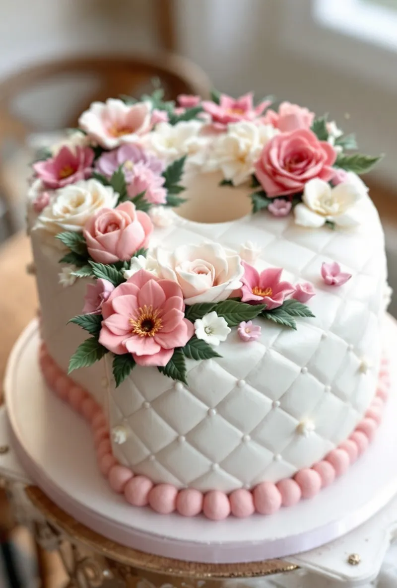 Pretty Quilted Number Cake