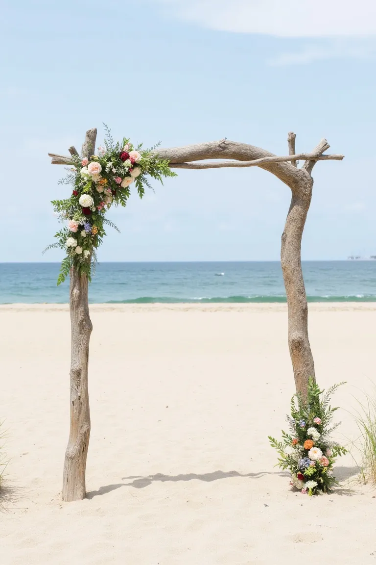 Driftwood Arch With Minimal Floral Accents