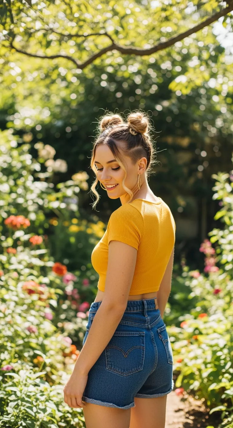Space Buns A 24-year-old woman with space buns.