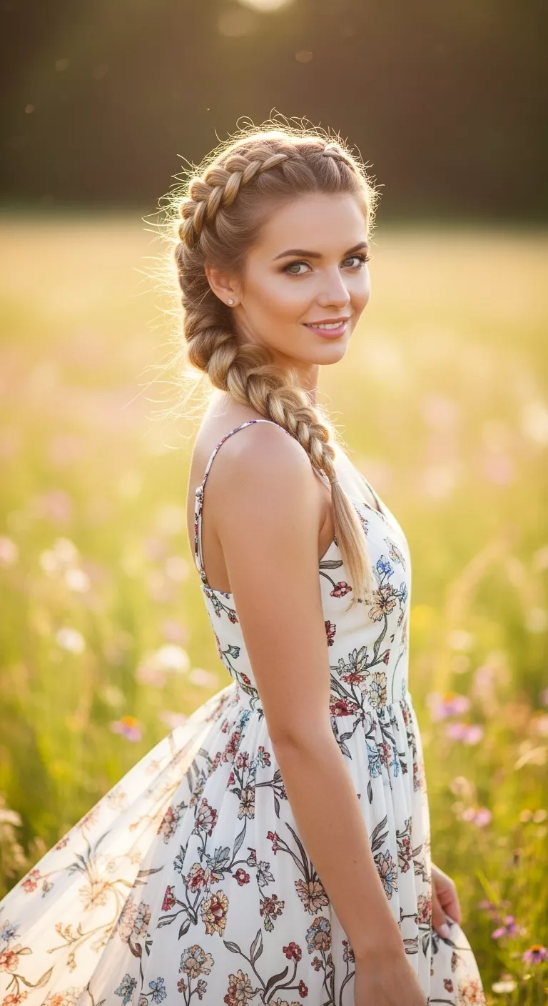 Dutch Braid A 33-year-old woman with a Dutch braid.