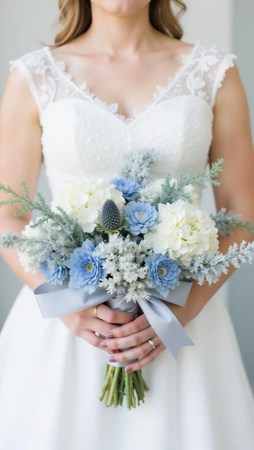 Blue Winter Wedding Bouquet