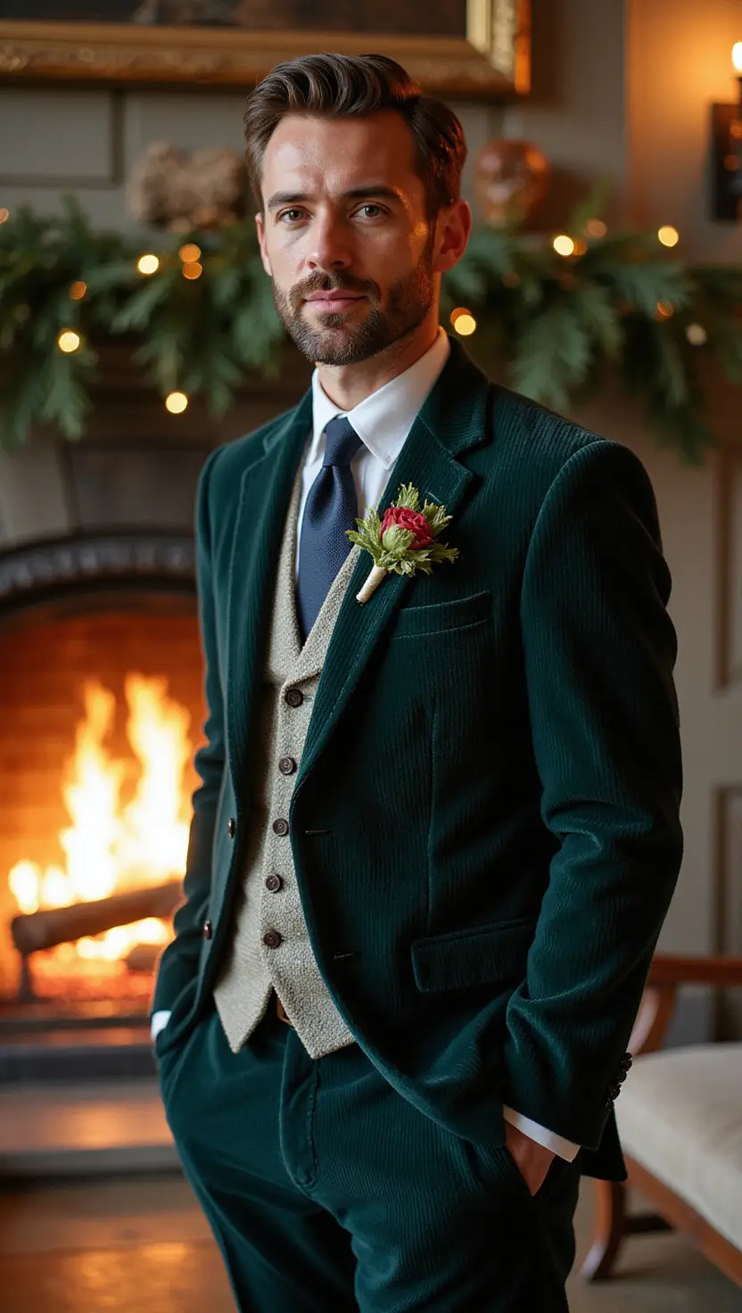 Corduroy Suit in Rich Jewel Tones