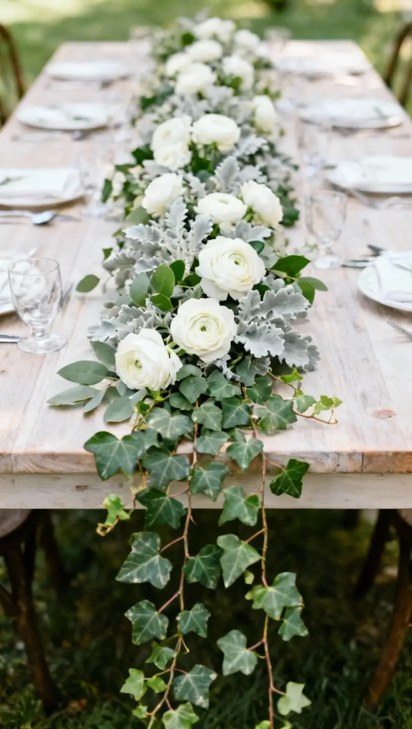 Garden-Inspired Wedding Table Runner