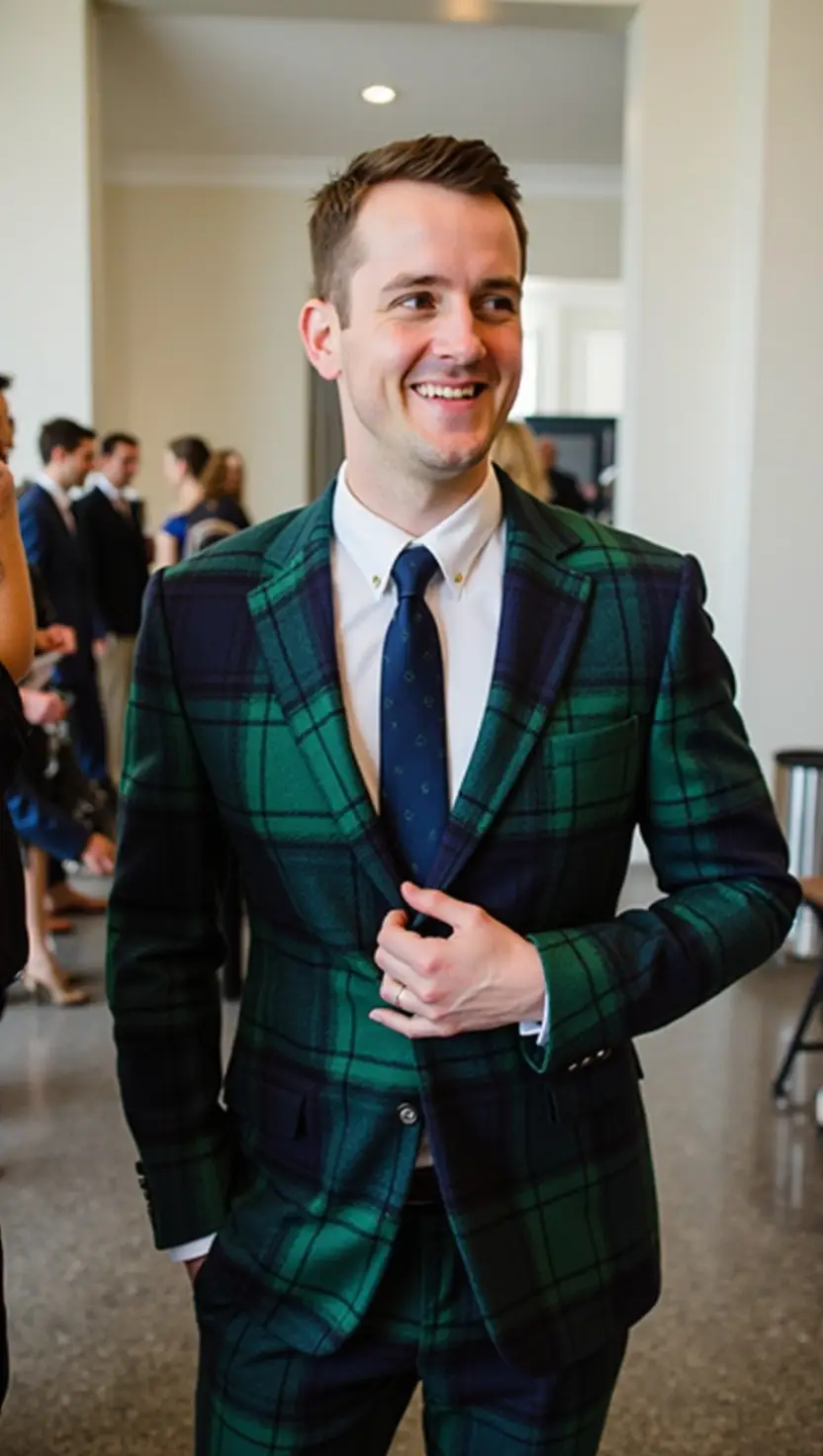 Plaid Suit in Winter Tones